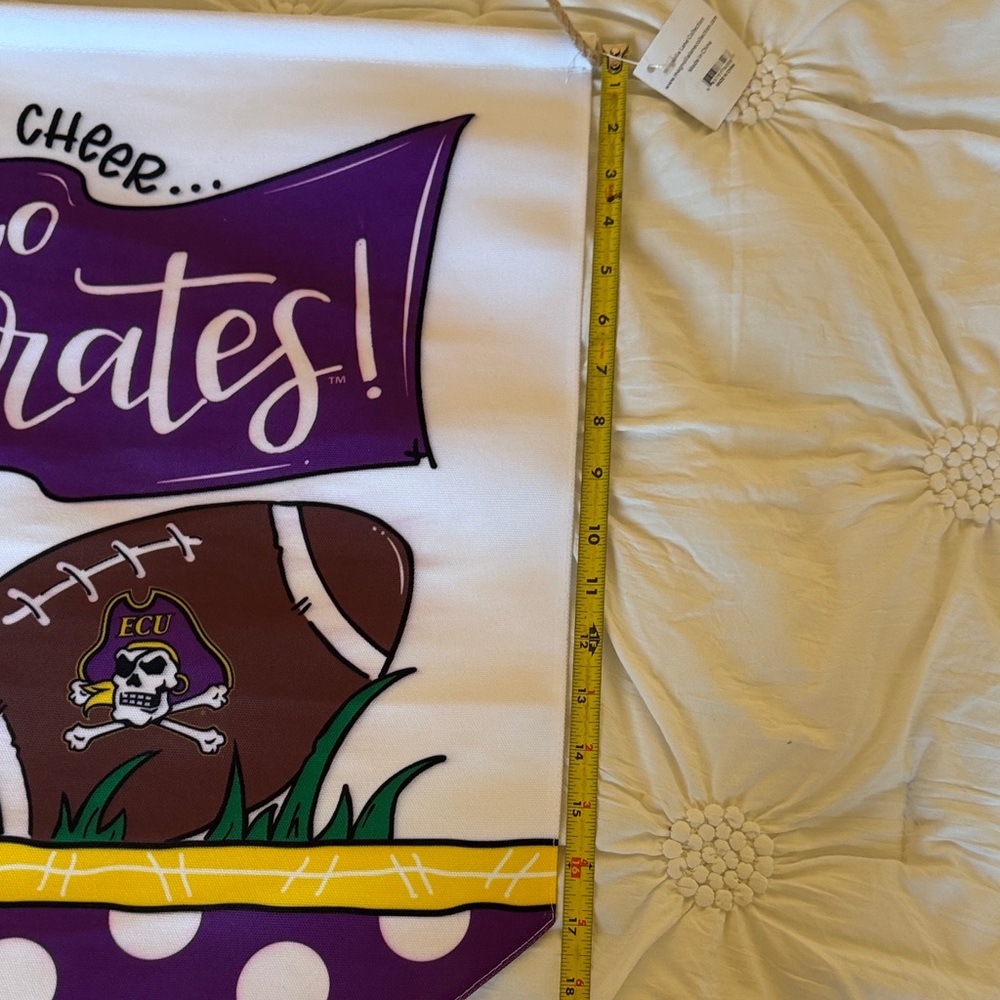 ✅NWT- EAST CAROLINA/Pirate Football Wall Banner - Purple and White. New! - Picture 7 of 9